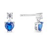 Thumbnail Image 1 of Sterling Silver Blue Created Spinel Heart Stud Earrings