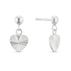 Thumbnail Image 1 of Sterling Silver Diamond Cut Heart Drop Earrings