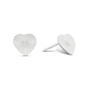 Thumbnail Image 1 of Sterling Silver Cubic Zirconia Concertina Heart Stud Earrings