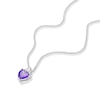 Thumbnail Image 2 of Sterling Silver Heart Shape Purple Cubic Zirconia & White Cubic Zirconia Pendant on Curb Chain 18"