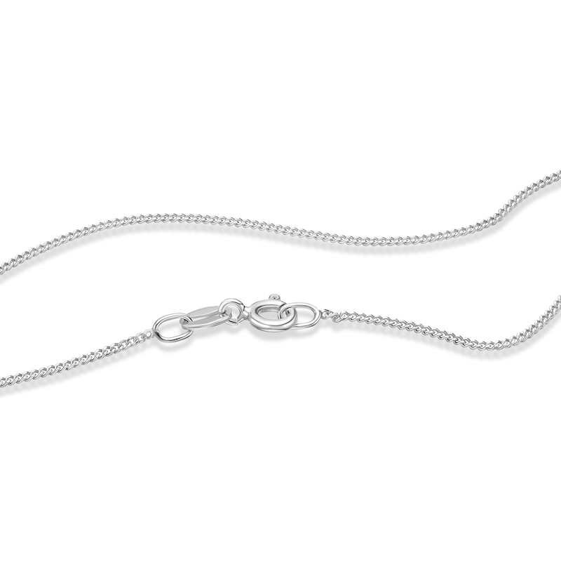 Main Image 3 of Sterling Silver Heart Shape Purple Cubic Zirconia & White Cubic Zirconia Pendant on Curb Chain 18"