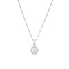 Thumbnail Image 1 of Sterling Silver Cubic Zirconia Flower Pendant on Curb Chain 18"