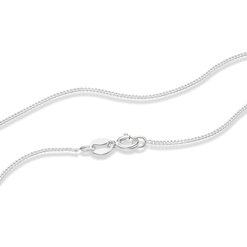 Main Image 3 of Sterling Silver Cubic Zirconia Flower Pendant on Curb Chain 18"