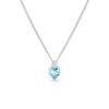 Thumbnail Image 1 of Sterling Silver Heart Shape Light Blue Cubic Zirconia & White Cubic Zirconia Pendant on Curb Chain 18"