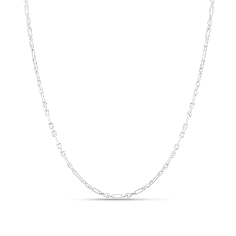 Main Image 1 of Sterling Silver Diamond Cut Figaro Chain Necklace 16"