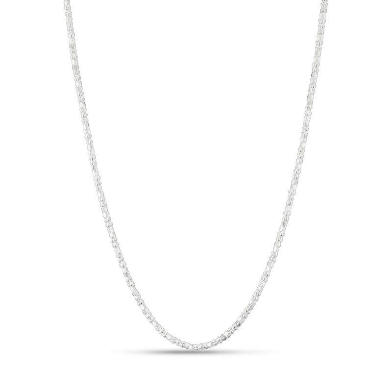 Main Image 1 of Sterling Silver Mirror Popcorn Chain Necklace 16"