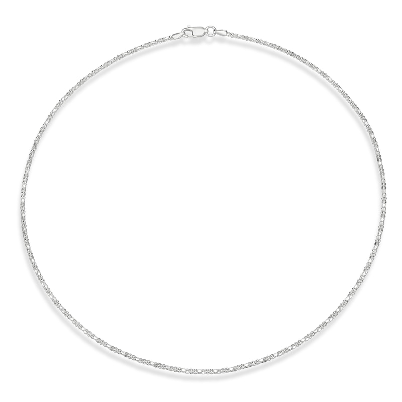 Main Image 2 of Sterling Silver Mirror Popcorn Chain Necklace 16"