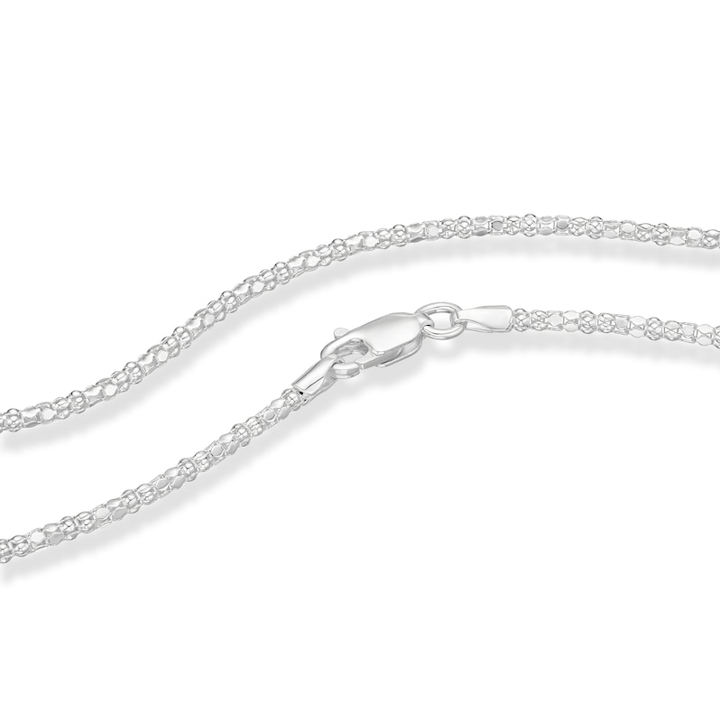 Main Image 3 of Sterling Silver Mirror Popcorn Chain Necklace 16"