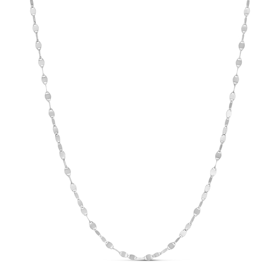 Sterling Silver Flat Mirror Link Chain Necklace 18"