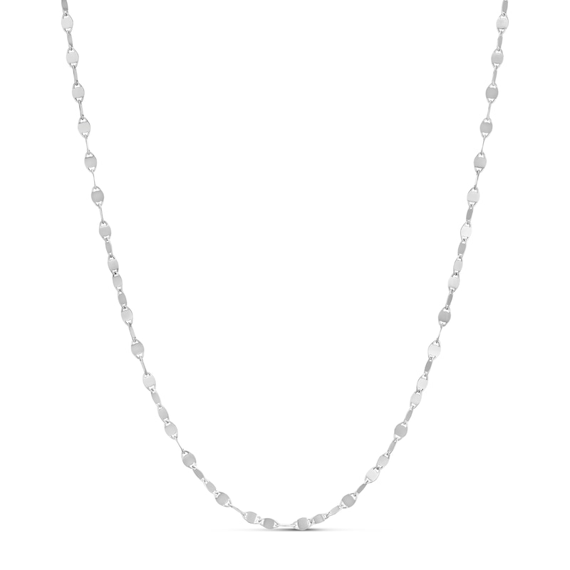 Main Image 1 of Sterling Silver Flat Mirror Link Chain Necklace 18"