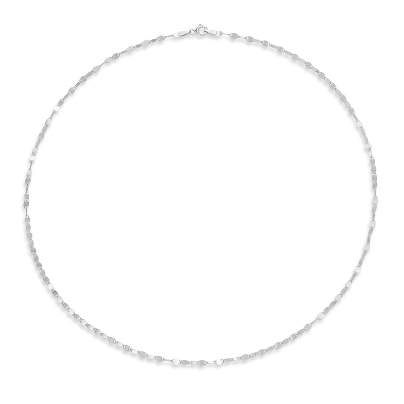 Main Image 2 of Sterling Silver Flat Mirror Link Chain Necklace 18"
