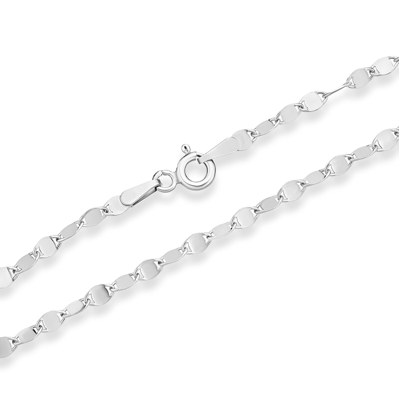 Main Image 3 of Sterling Silver Flat Mirror Link Chain Necklace 18"