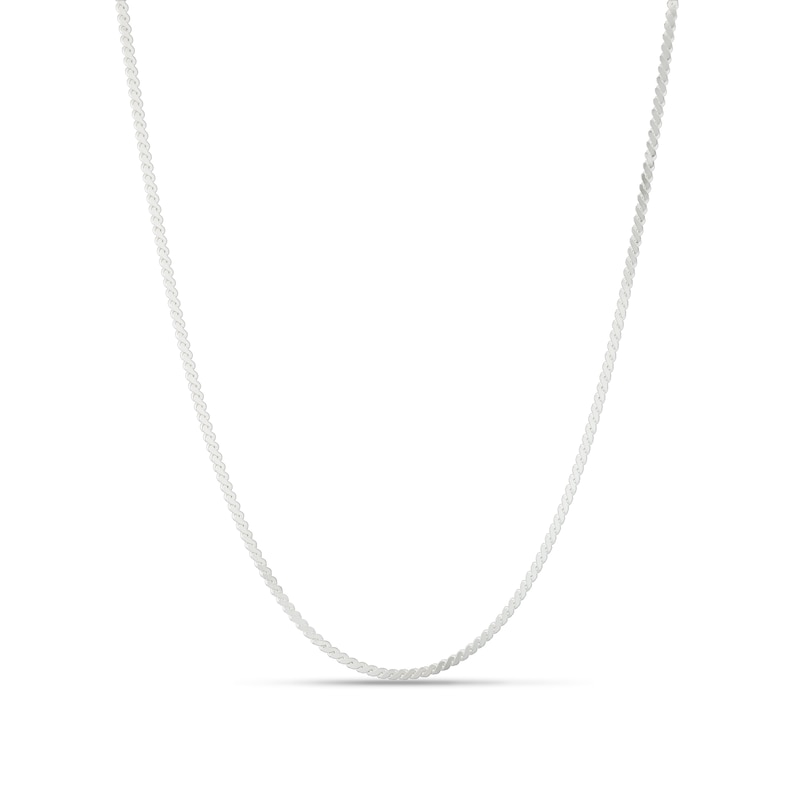 Main Image 1 of Sterling Silver Narrow Serpentine Chain Necklace 16"