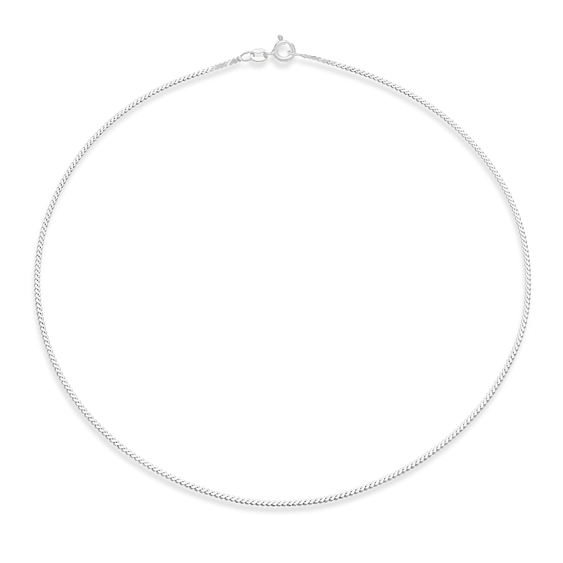 Main Image 2 of Sterling Silver Narrow Serpentine Chain Necklace 16"