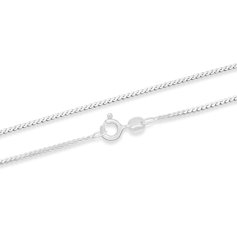 Main Image 3 of Sterling Silver Narrow Serpentine Chain Necklace 16"