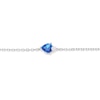 Thumbnail Image 2 of Sterling Silver Synthetic Blue Spinel Heart & White Cubic Zirconia Charm Bracelet 6.3 + 1"