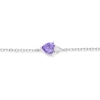 Thumbnail Image 2 of Sterling Silver Heart Shape Purple Cubic Zirconia & White Cubic Zirconia Bracelet 16+3cm