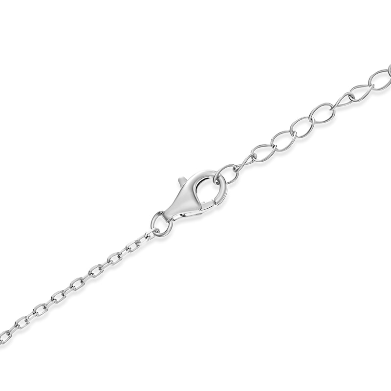 Main Image 3 of Sterling Silver Heart Shape Purple Cubic Zirconia & White Cubic Zirconia Bracelet 16+3cm