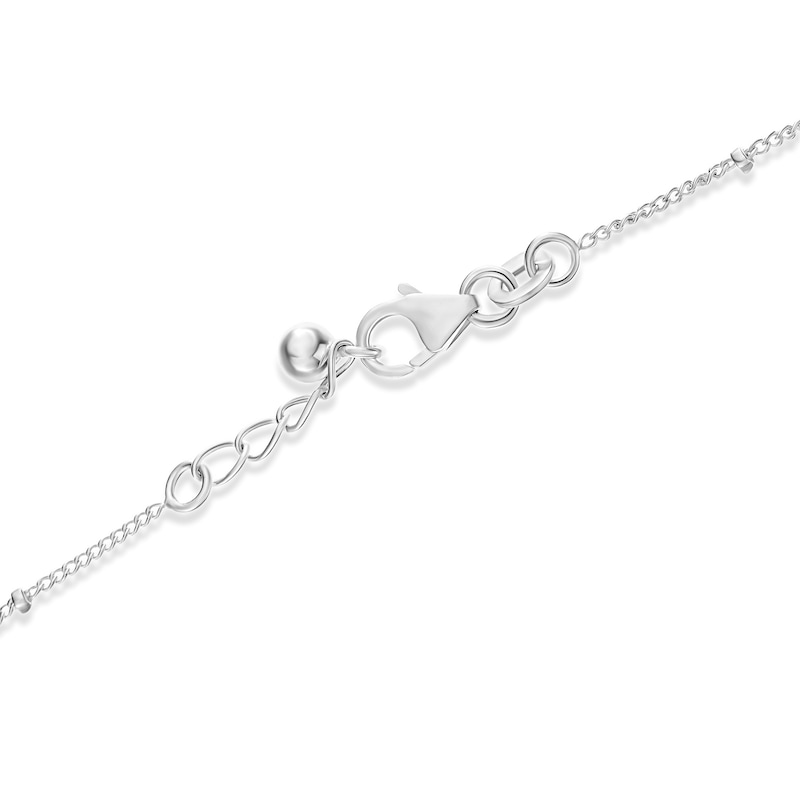 Main Image 3 of Sterling Silver Heart Ball Station Bracelet Adjustable 7+1.5"