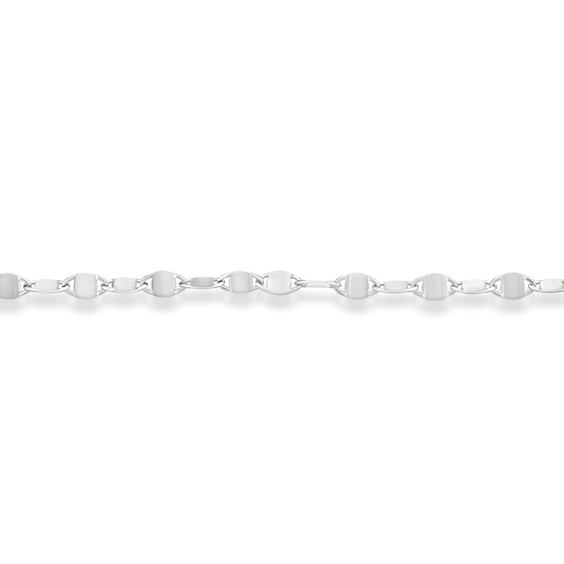 Main Image 2 of Sterling Silver Flat Mirror Link Chain Bracelet 7.5"