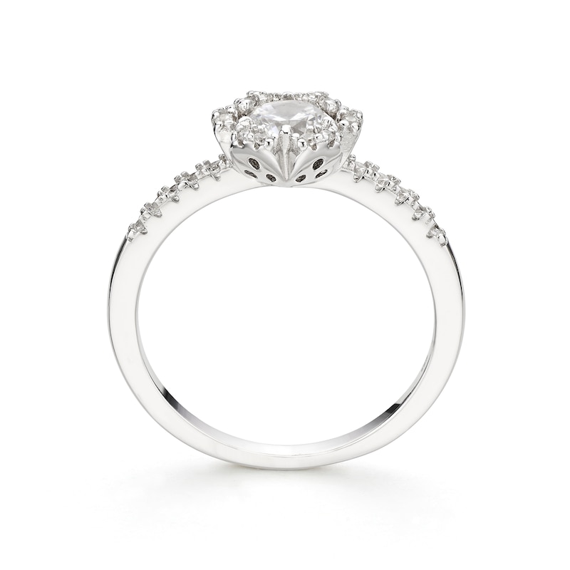 Main Image 3 of Sterling Silver Cubic Zirconia Flower Petal Ring