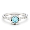 Thumbnail Image 1 of Sterling Silver Light Blue & White Cubic Zirconia Flower Ring