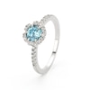 Thumbnail Image 2 of Sterling Silver Light Blue & White Cubic Zirconia Flower Ring