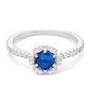Thumbnail Image 1 of Sterling Silver Blue & White Cubic Zirconia Flower Ring