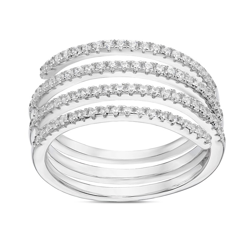 Main Image 1 of Sterling Silver Cubic Zirconia Spiral Ring