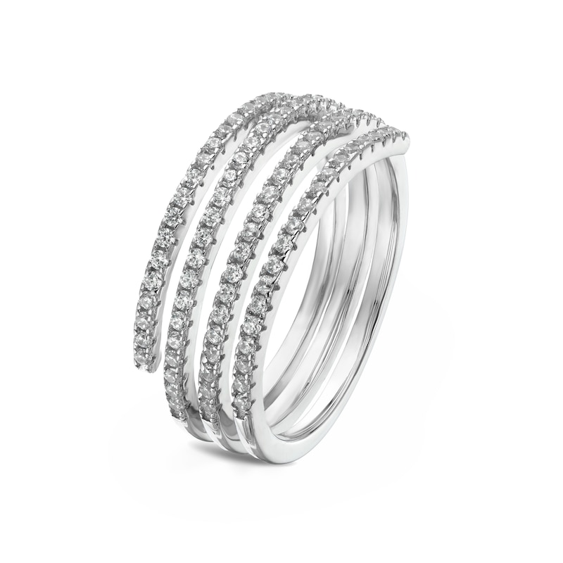 Main Image 2 of Sterling Silver Cubic Zirconia Spiral Ring