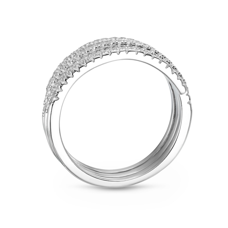 Main Image 3 of Sterling Silver Cubic Zirconia Spiral Ring