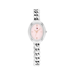 Tommy Hilfiger Demi Oval Women's Rose-Tone Dial & Stainless Steel Bracelet Watch