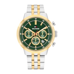 Tommy Hilfiger Kent Men's Green Dial & Two-Tone Stainless Steel Bracelet Watch