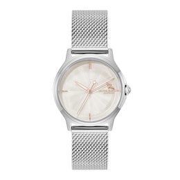 Olivia Burton Women's 30mm Classic Bee White Dial Stainless Steel Mesh Bracelet Watch