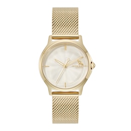 Olivia Burton Women's 30mm Classic Bee White Dial Gold IP Stainless Steel Mesh Bracelet Watch