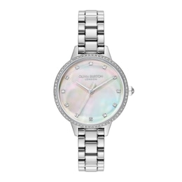 Olivia Burton Captivate Women's Pearlized Dial & Stainless Steel Bracelet Watch