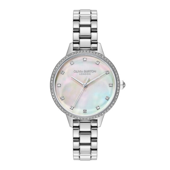 Olivia Burton Classic Captivate Women's Watch with Mother of Pearl Dial and Stainless Steel Link Bracelet 34mm - Image 8
