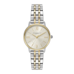 Olivia Burton Women's White Dial & Two-Tone Stainless Steel Bracelet Watch