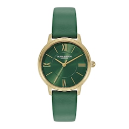 Olivia Burton Women's Green Dial & Green Leather Strap Watch