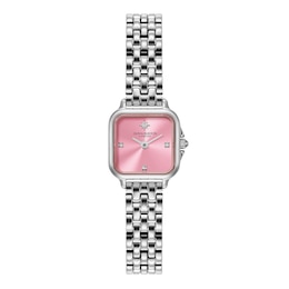 Olivia Burton Mini Grosvenor Women's Pink Dial & Stainless Steel Bracelet Watch