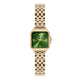 Olivia Burton Mini Grosvenor Women's Green Dial & Two-Tone Bracelet Watch