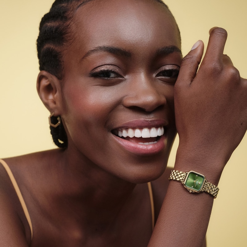 Main Image 6 of Olivia Burton Mini Grosvenor Women's Green Dial & Two-Tone Bracelet Watch