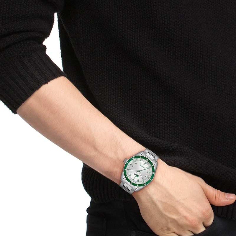 Main Image 4 of Lacoste Men's Boston Silver-Tone Dial Silver-Tone Stainless Steel Bracelet Watch