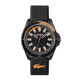 Lacoste Men's Capbreton Black Dial Black Silicone Strap Watch