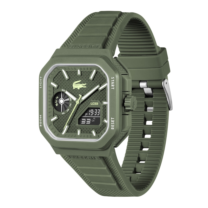 Main Image 2 of Lacoste LC33 Men's Green Octagonal Dial & Green Silicone Strap Watch