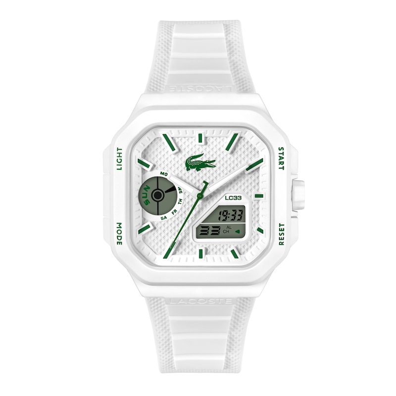 Main Image 1 of Lacoste LC33 Men's White Octagonal Dial & White Silicone Strap Watch