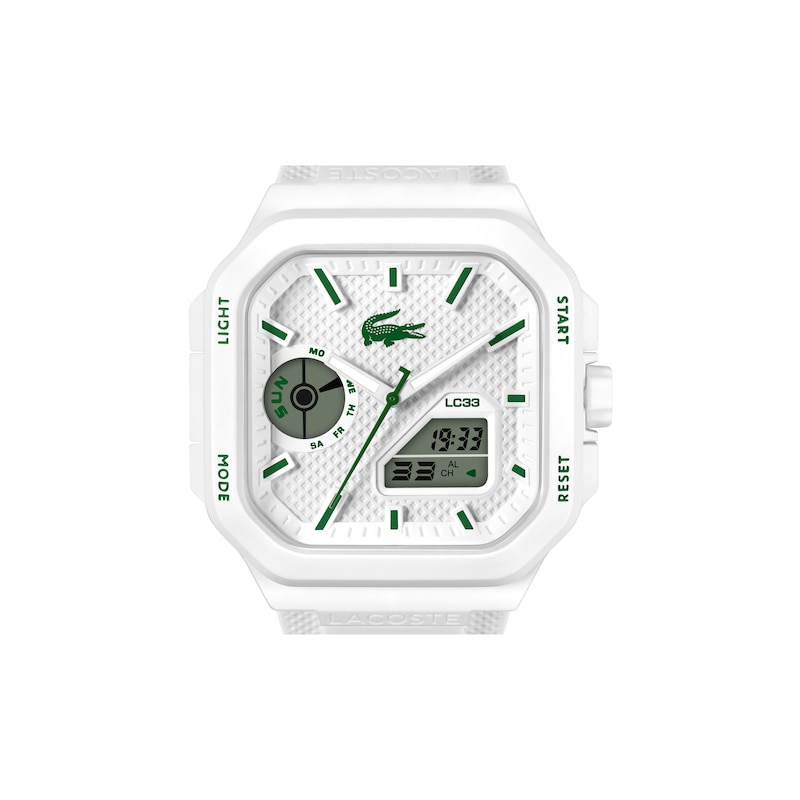 Main Image 4 of Lacoste LC33 Men's White Octagonal Dial & White Silicone Strap Watch
