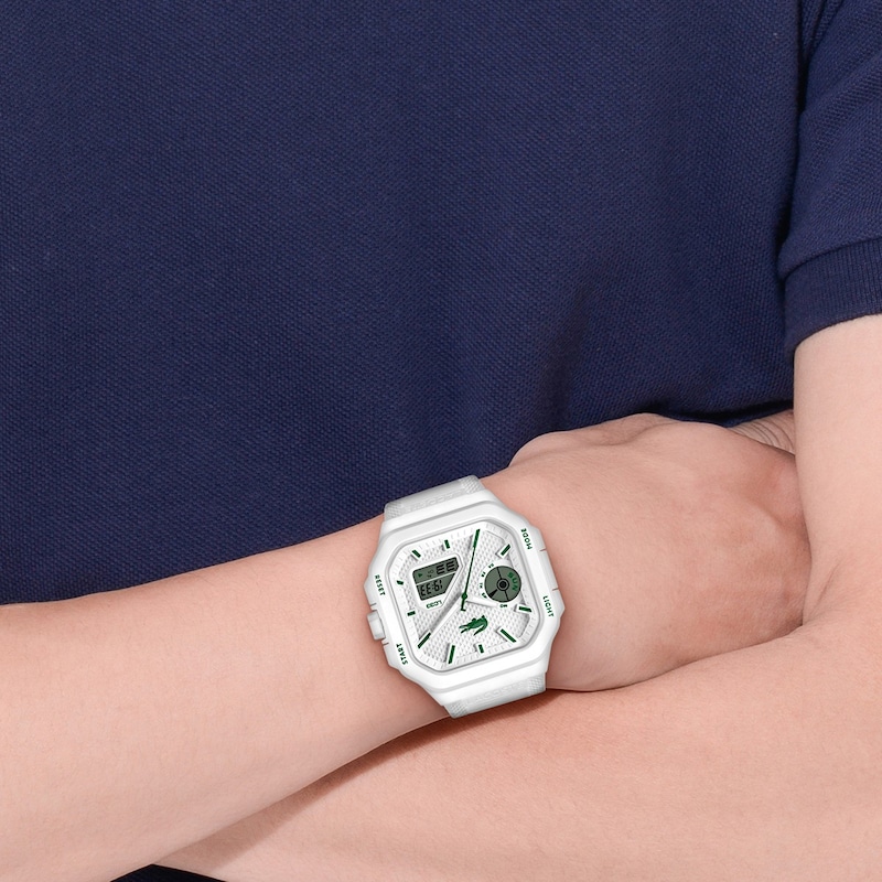 Main Image 5 of Lacoste LC33 Men's White Octagonal Dial & White Silicone Strap Watch