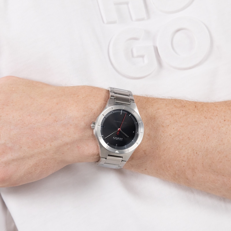 Main Image 4 of HUGO #LIT Men's Black Dial & Stainless Steel Bracelet Watch