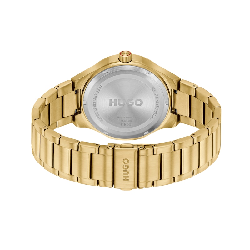 Main Image 2 of HUGO #LIT Men's Green Dial & Gold IP Stainless Steel Bracelet Watch